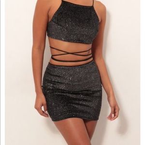 Lucy in the Sky Black Two Piece Dress